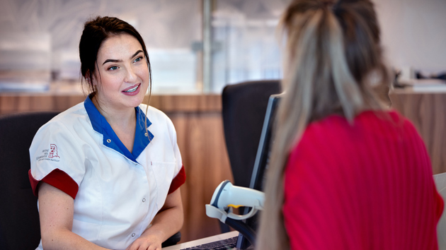 Receptie ontvangst patient